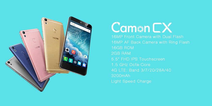 تكنو تعلن أطلاق هاتفها الجديد و المتميز Tecno Camon CX تعرف علي مواصفاته